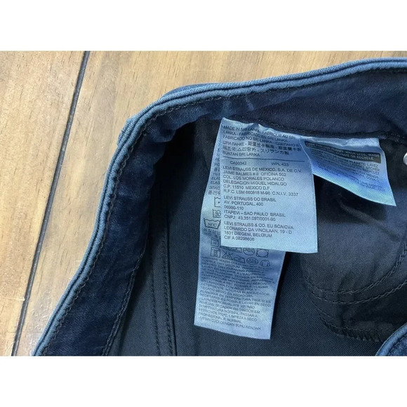 Levi Straight Mid Rise Stretch Blue Jeans Dark Wash Womens Size 8 - Picture 5 of 11